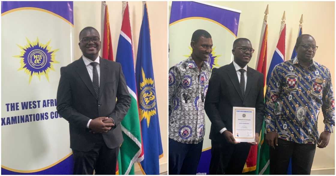 Presec's WASSCE candidate Master Kwame Brako Asante Receiving His Award