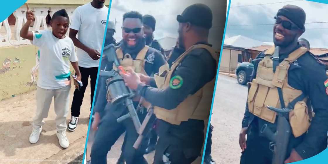 Yaw Dabo Meets Ghanaian Policemen, Makes Them Laugh In Video - YEN.COM.GH