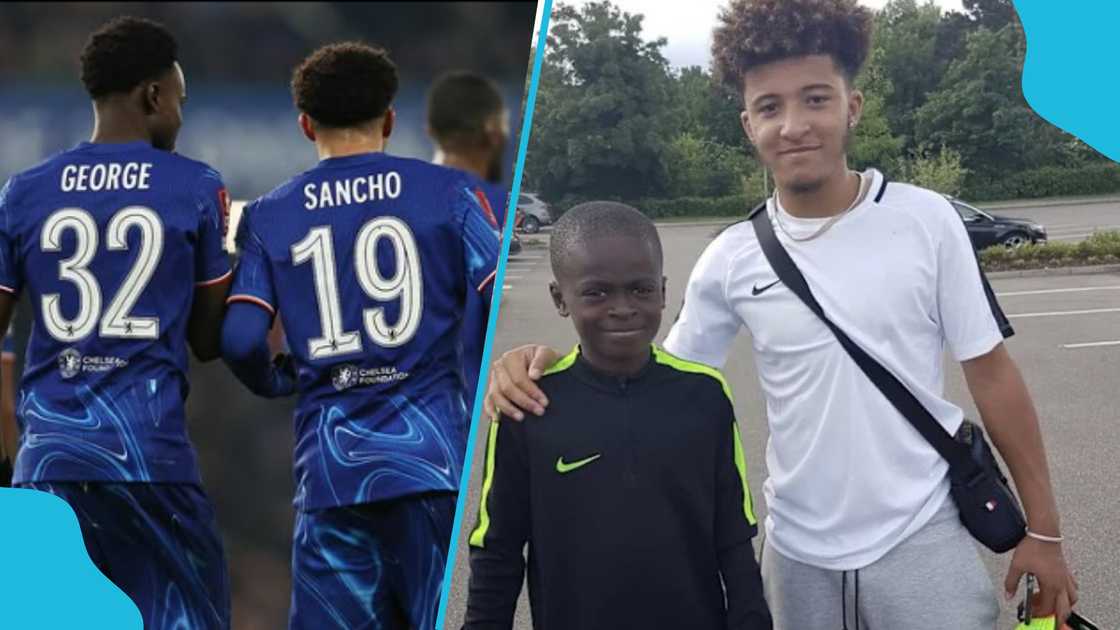 Tyqrique George and Jadon Sancho during Chelsea game.