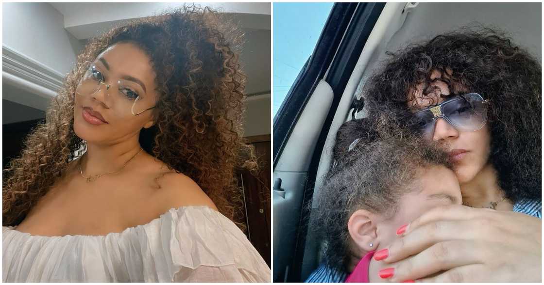 Nadia Buari's daughter sleeps in her arms