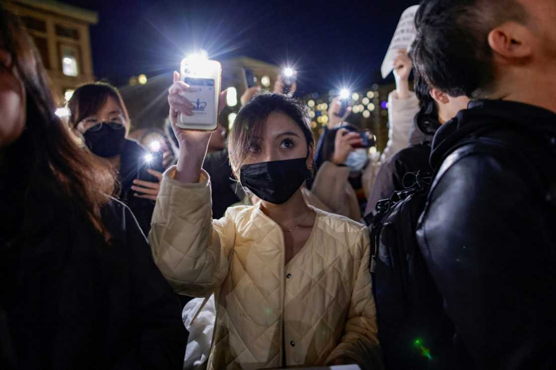 Rallies sprang up in several US cities, notably on college campuses, in support of the protests in China Rallies sprang up in several US cities, notably on college campuses, in support of the protests in China