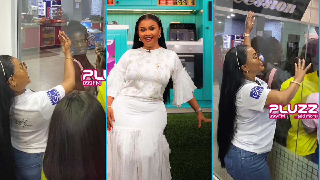 Nana Ama McBrown, Her fans, Pluzz 89.9FM, McBrown's movies, McBrown interviews Nana Ama McBrown, Her fans, Pluzz 89.9FM, McBrown's movies, McBrown interviews