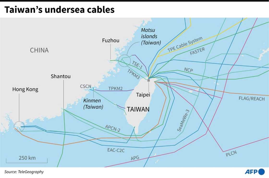 The vulnerability of Taiwan's communications was highlighted after two undersea telecoms cables connecting the tiny Matsu archipelago were cut in February The vulnerability of Taiwan's communications was highlighted after two undersea telecoms cables connecting the tiny Matsu archipelago were cut in February