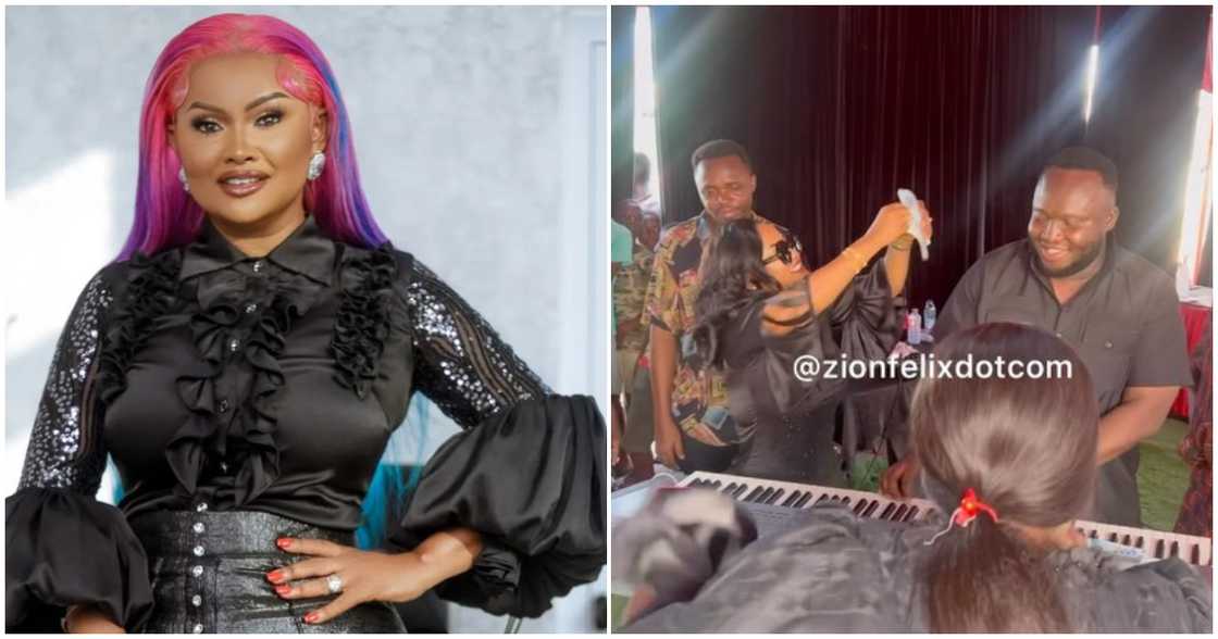 Nana Ama McBrown sprays cash on Piesie Esther And Kaywa Beatz Nana Ama McBrown sprays cash on Piesie Esther And Kaywa Beatz