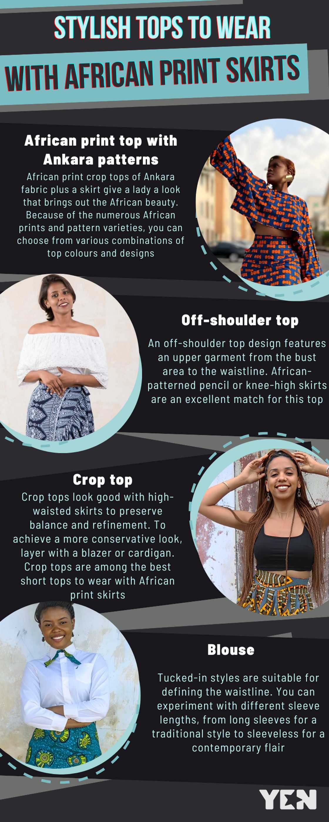 Stylish tops to wear with African print skirts Stylish tops to wear with African print skirts