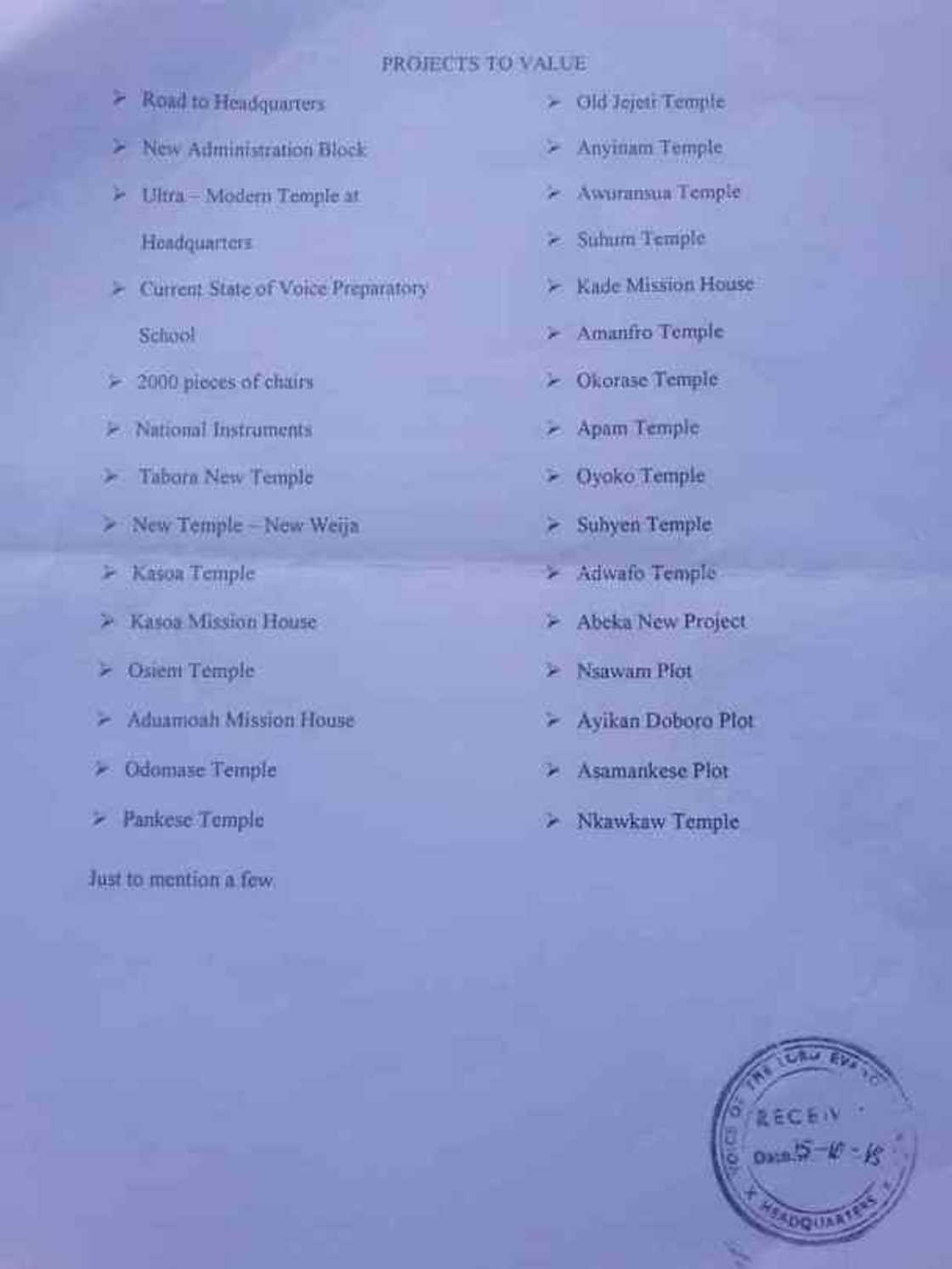 A printed and stamped letter A printed and stamped letter