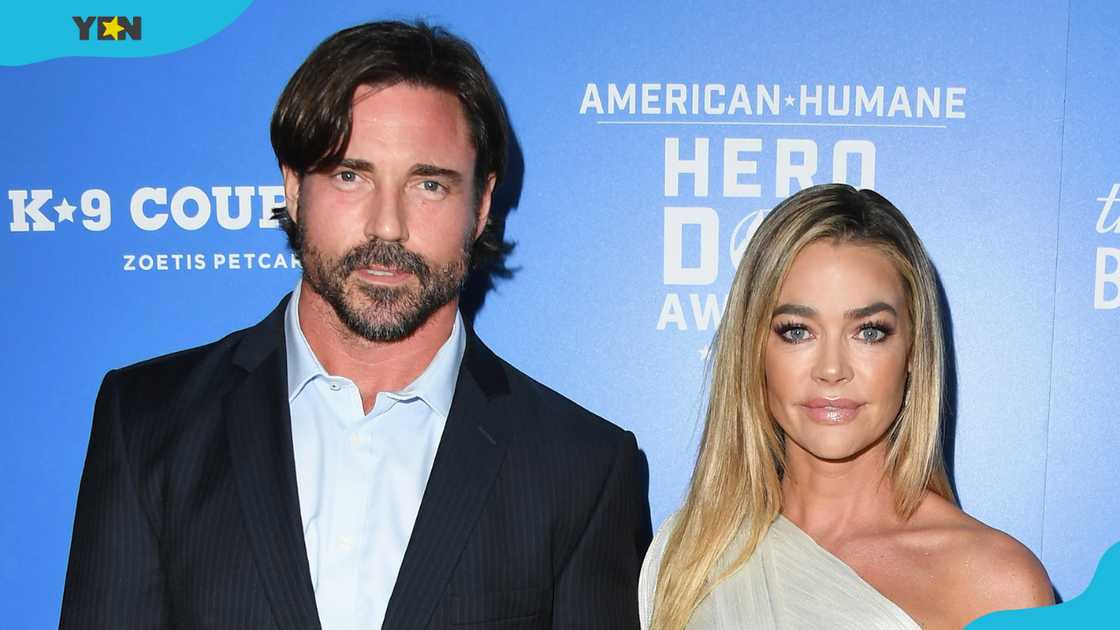 Aaron Phypers and Denise Richards at the American Humane's 2018 American Humane Hero Dog Awards.