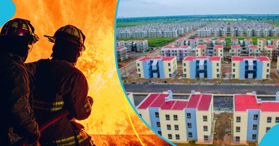 Saglemi Housing project, fire outbreak, Ghana National Fire Service, Containers,Sege, Devtraco Saglemi Housing project, fire outbreak, Ghana National Fire Service, Containers,Sege, Devtraco