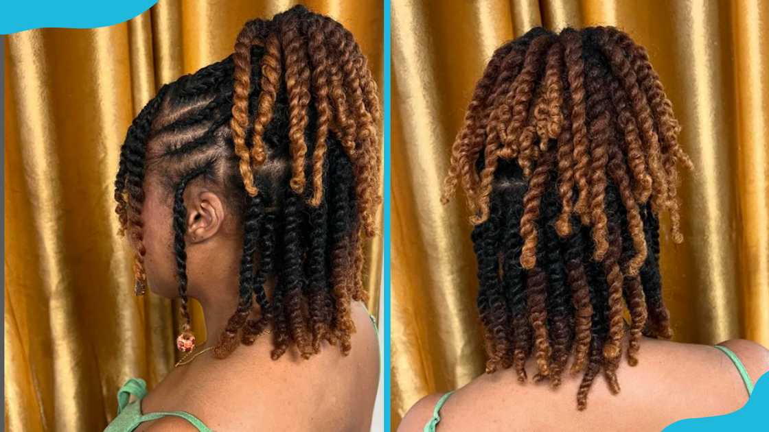 Half-up, half-down cornrow twists Half-up, half-down cornrow twists
