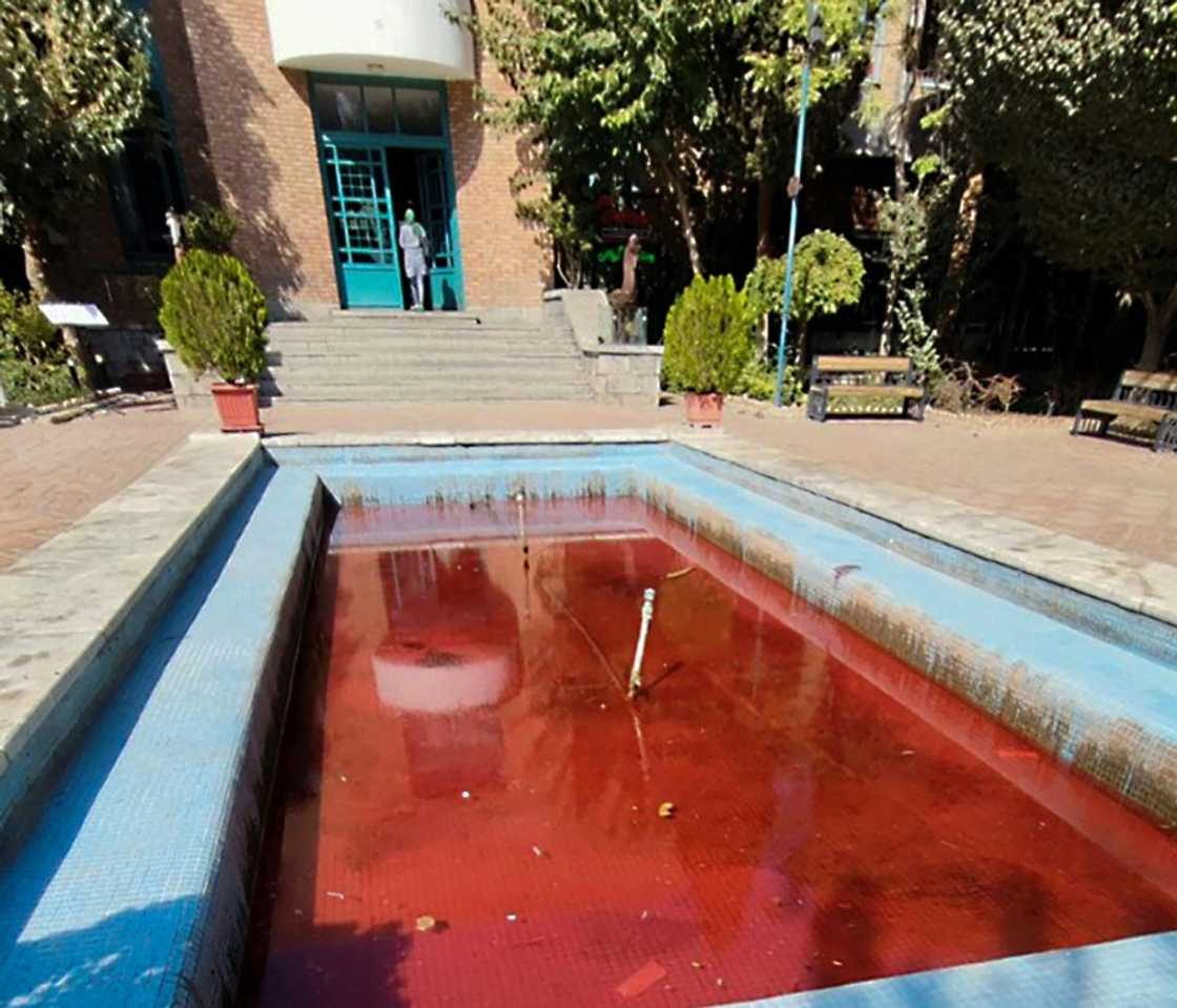 An anonymous artist has turned fountain waters in Tehran red to reflect the bloody crackdown