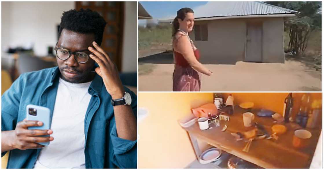 White woman shows where she lives with her African husband White woman shows where she lives with her African husband