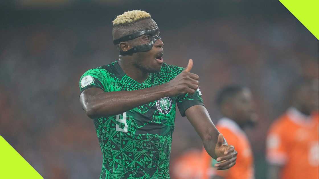 Victor Osimhen plays for Nigeria at CAN 2023.