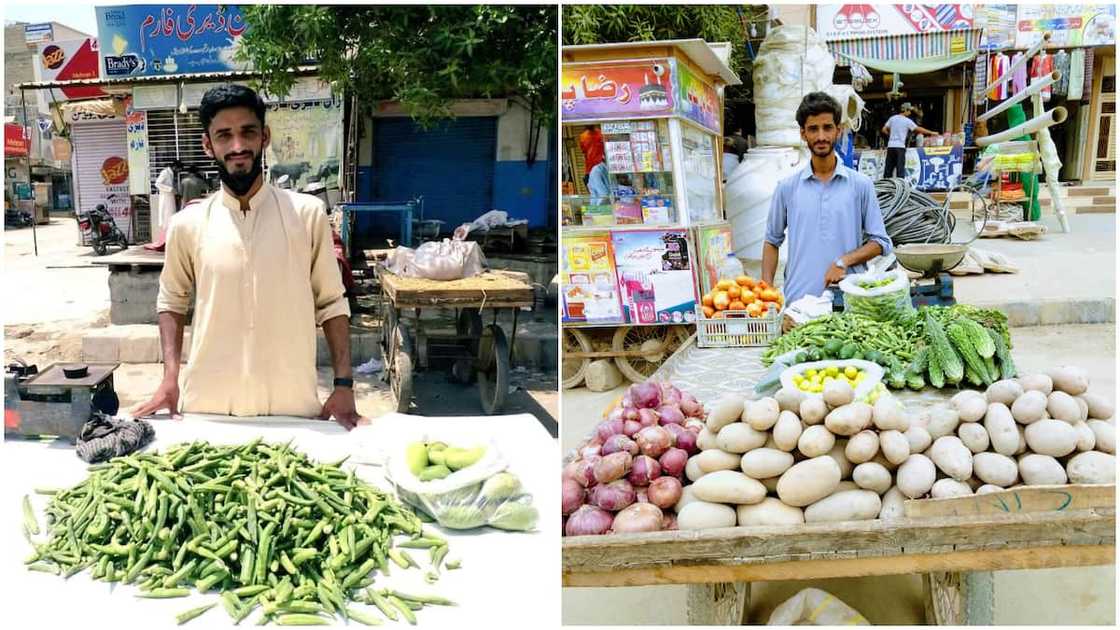 The young man brimmed with pride in both photos.