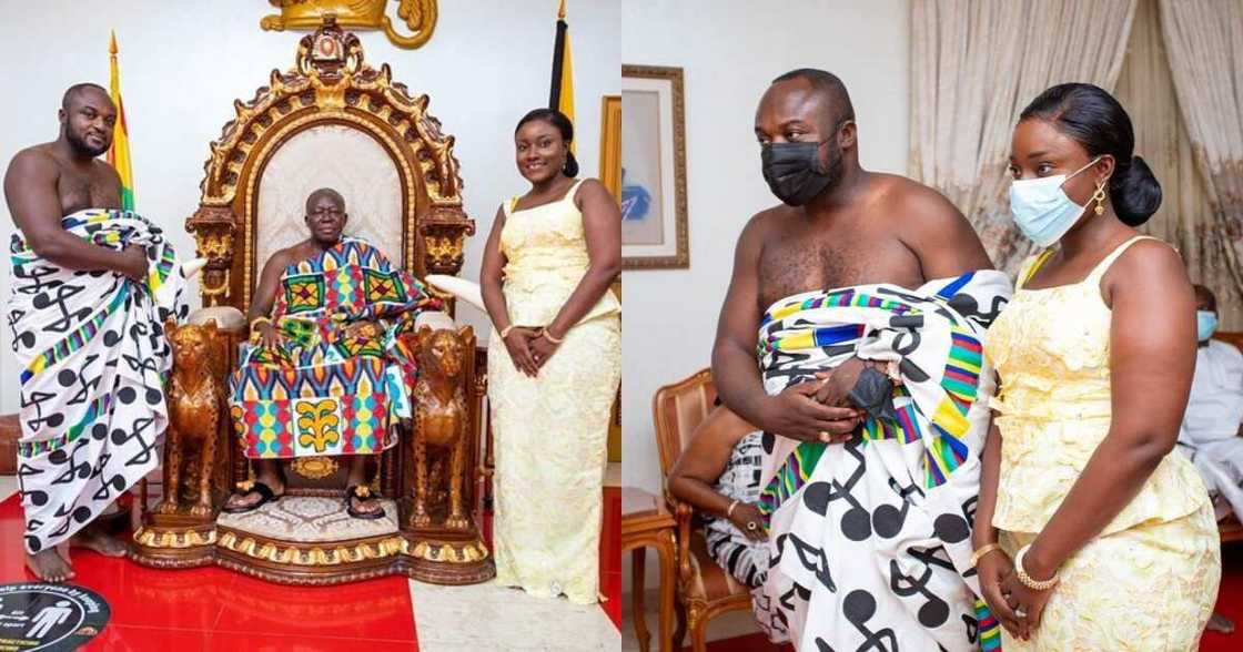 Anita Sefa Boakye and Adinkra CEO pose with Otumfuo