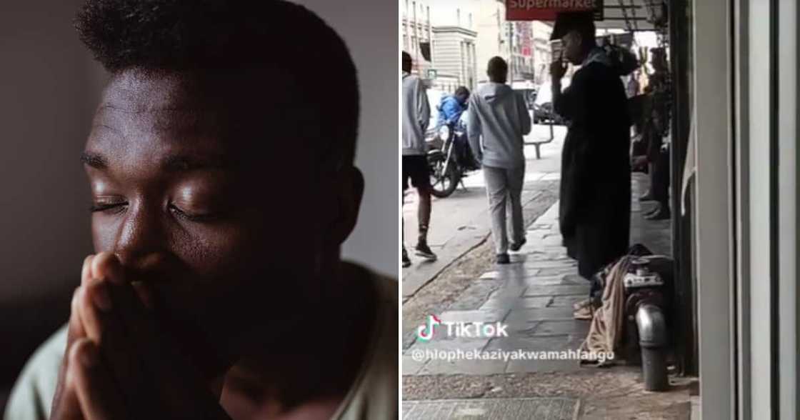 TikTok user @hlophekaziyakwamahlangu's heart broke for a begging graduate