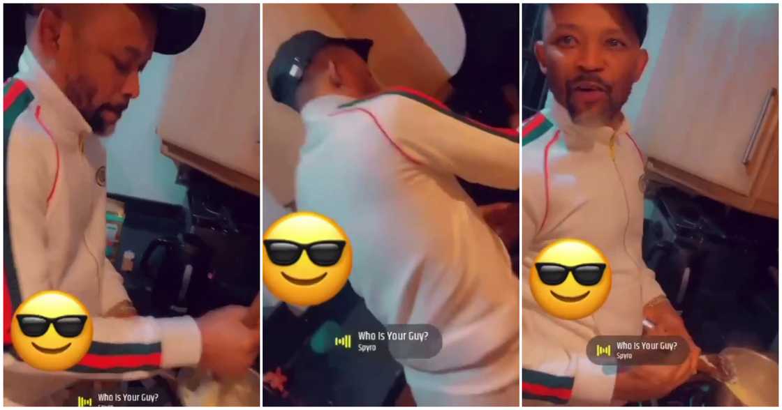 Fadda Dickson stirs a pot of banku Fadda Dickson stirs a pot of banku