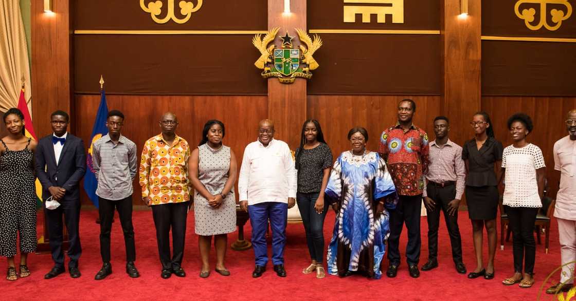 Nana Addo meets top free SHS students who had 8As in WASSCE