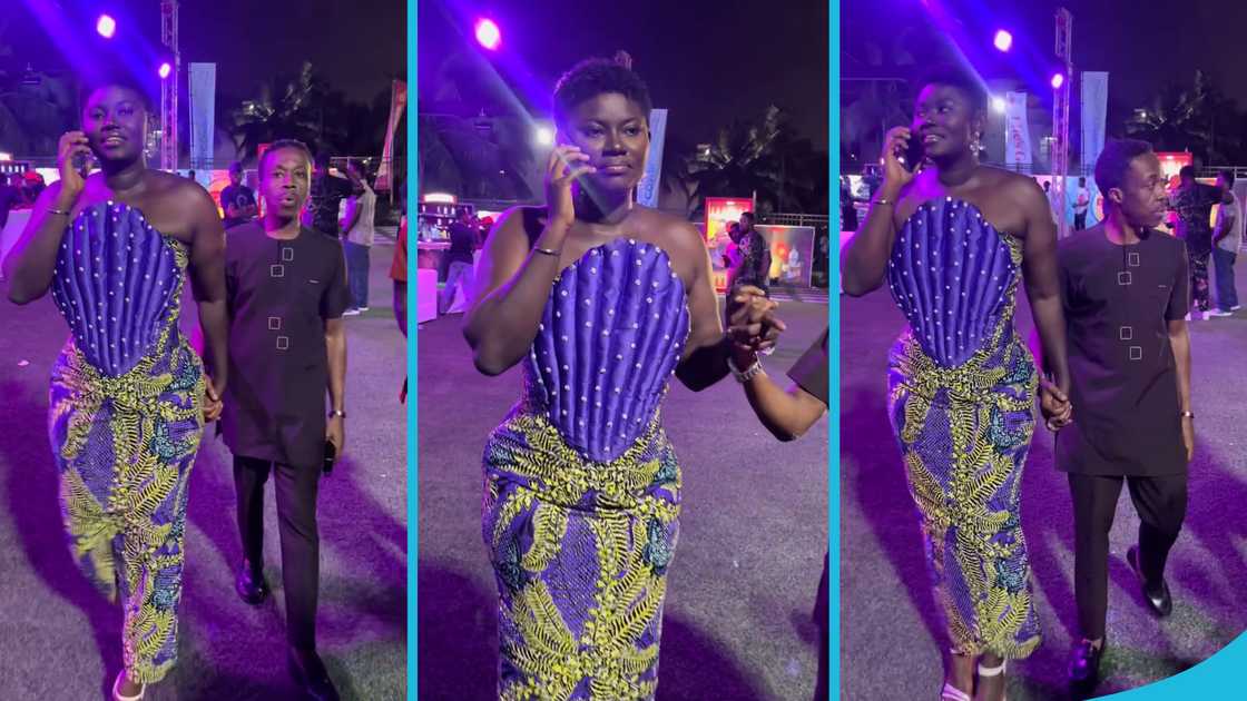 Afua Asantewaa, her husband Kofi Aduonum, Couple goals, African print attire, GWR sing-a-thon, GWR videos Afua Asantewaa, her husband Kofi Aduonum, Couple goals, African print attire, GWR sing-a-thon, GWR videos