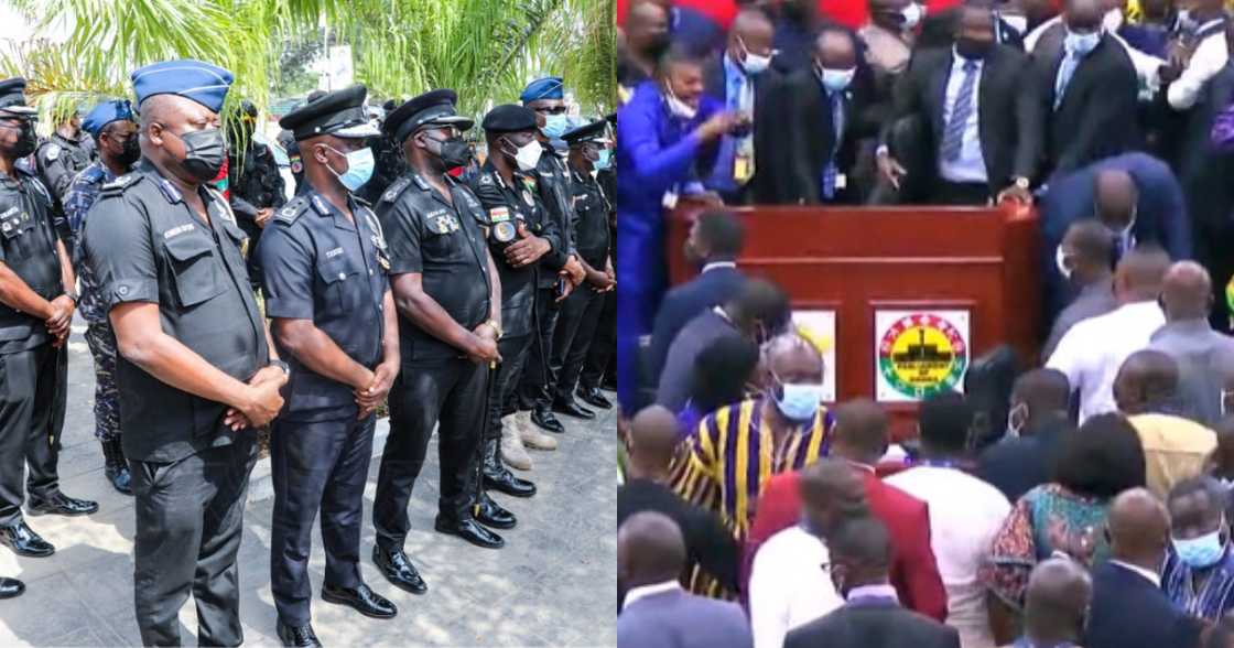 Ghana Police says it has no authority to enter the chamber of parliament Ghana Police says it has no authority to enter the chamber of parliament
