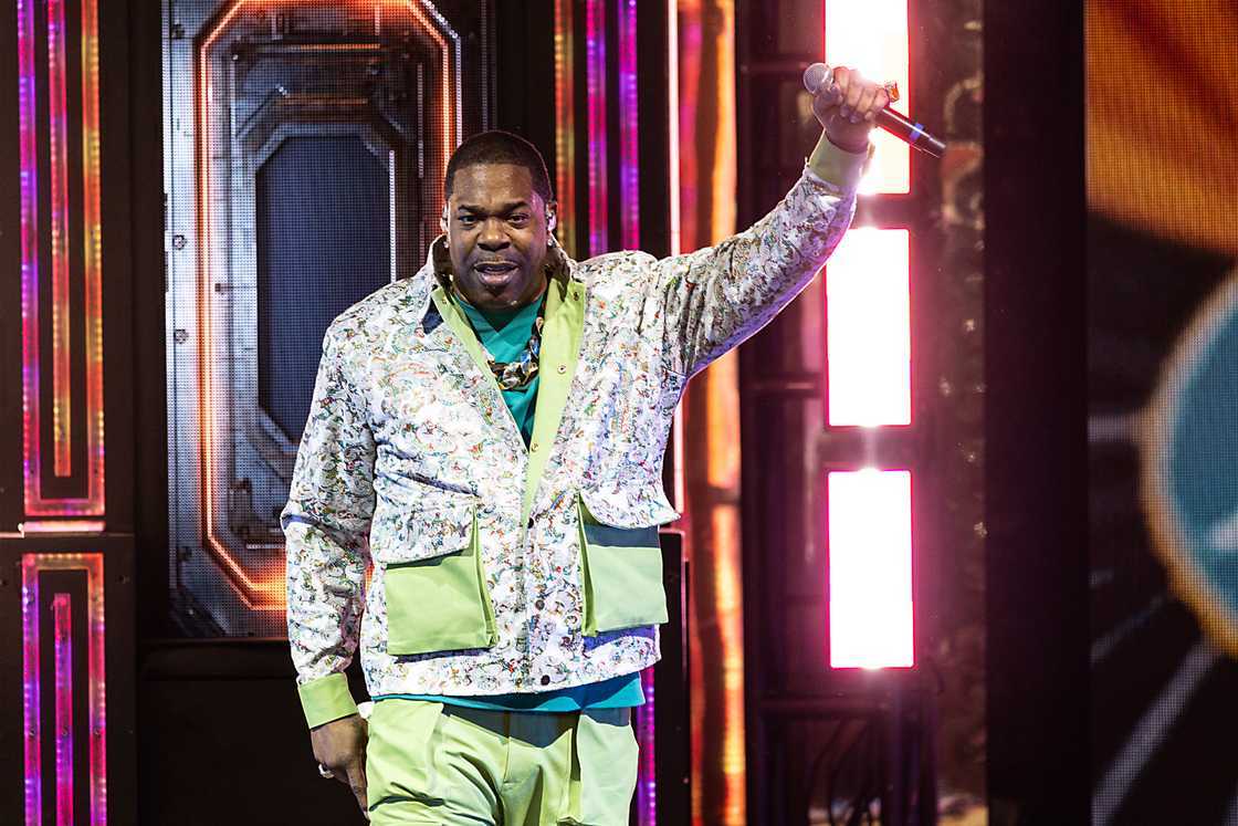 Busta Rhymes performs at PNC Music Pavilion in Charlotte, North Carolina. Busta Rhymes performs at PNC Music Pavilion in Charlotte, North Carolina.