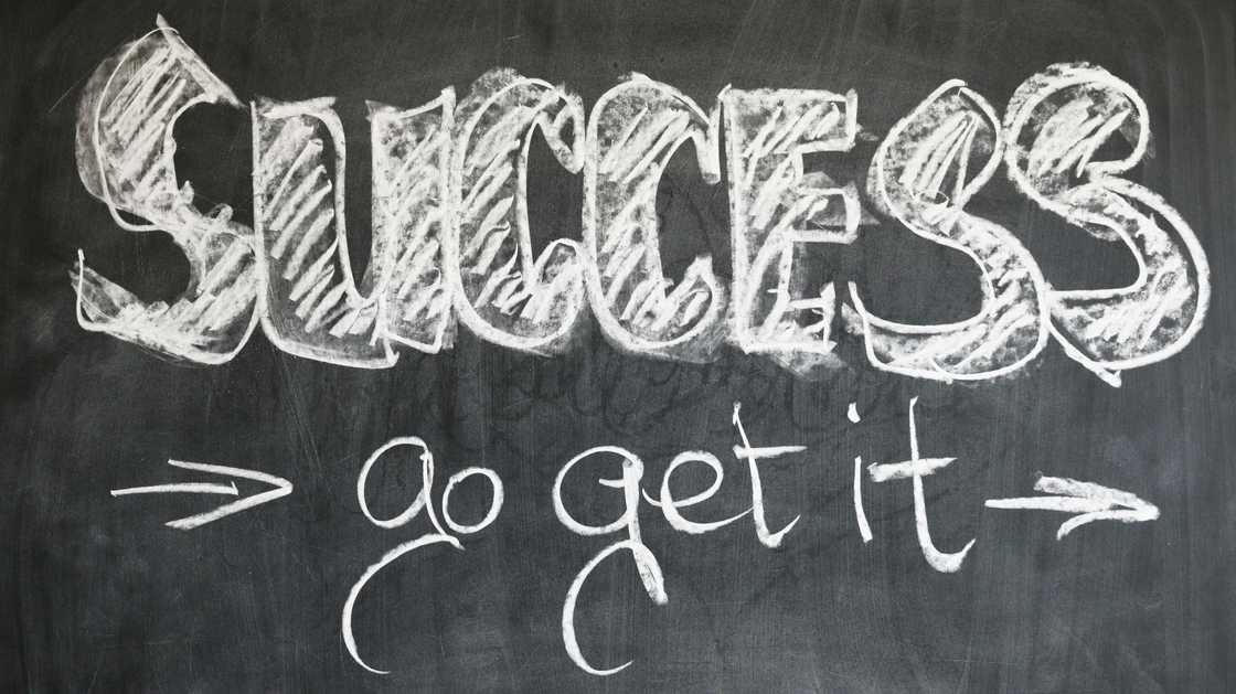 Success quote on a blackboard