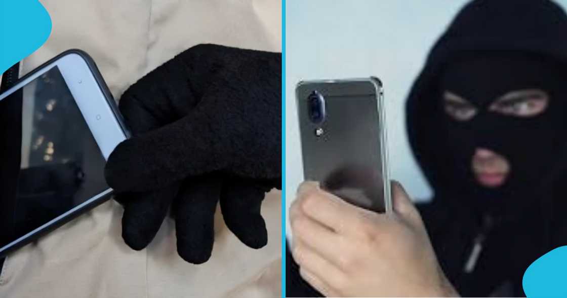 Ghanaian man, Ghanaian thief, phone thief, man drives off with phone, man steals lady's phone, phone criminals