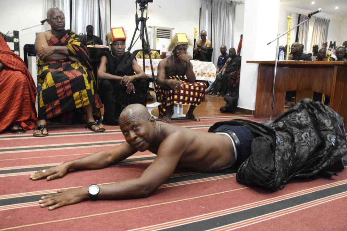Okyenhene has warned his chiefs that they will all face the destoolment if they don't stop illegal mining. Okyenhene has warned his chiefs that they will all face the destoolment if they don't stop illegal mining.