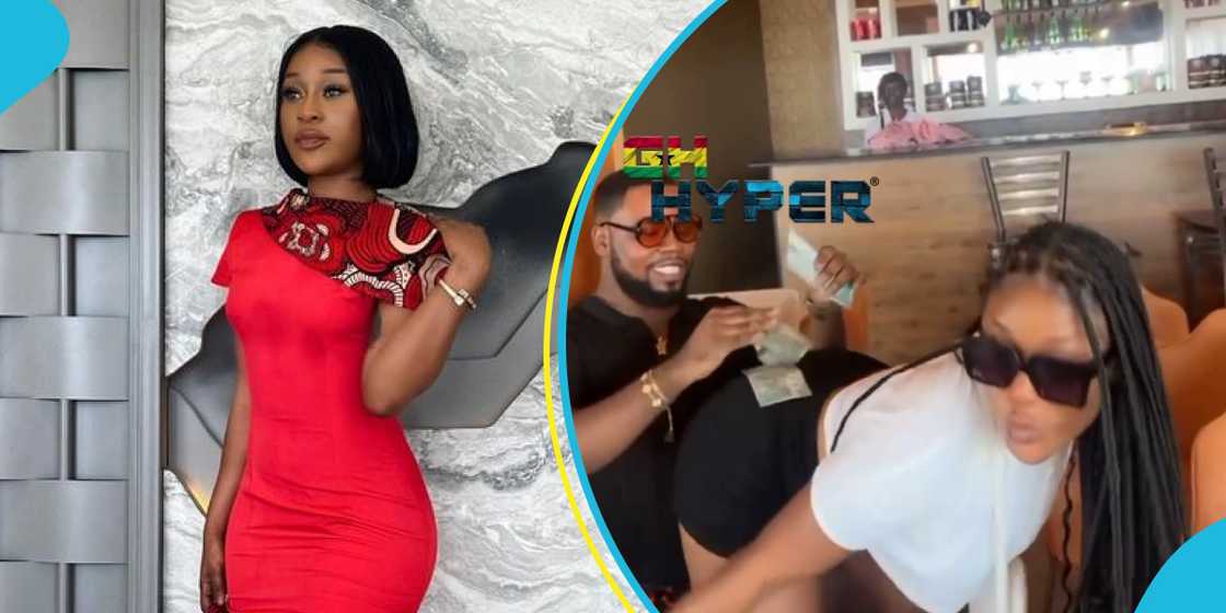 Efia Odo grinds a man at an event