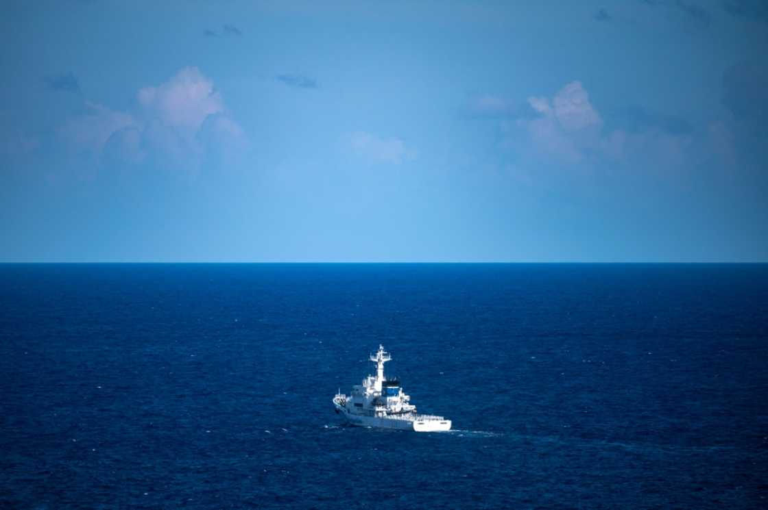 A Japan Coast Guard vessel patrols the waters off Yonaguni in August 2022 A Japan Coast Guard vessel patrols the waters off Yonaguni in August 2022