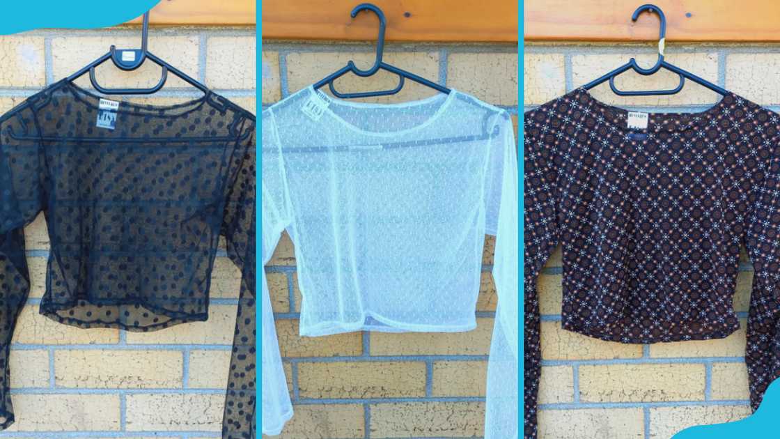 Black and white sheer tops Black and white sheer tops