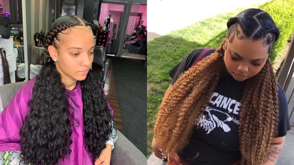 Stylish two braid style Stylish two braid style