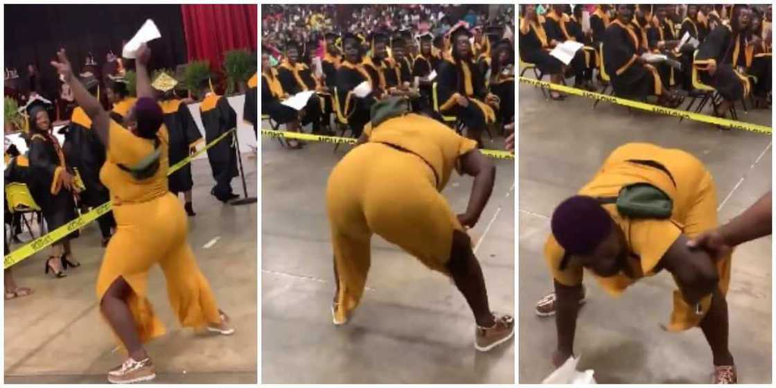 Reactions as mum twerks hard for joy as son's name is announced at his graduation, video goes viral Reactions as mum twerks hard for joy as son's name is announced at his graduation, video goes viral