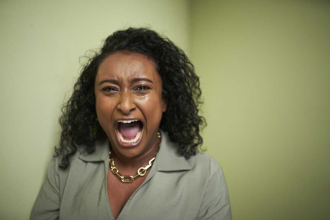 A woman screaming A woman screaming