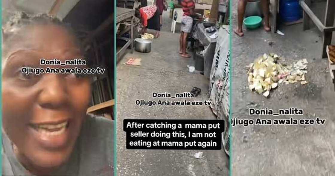 Marketwoman begs after getting confronted over unhygienic practice