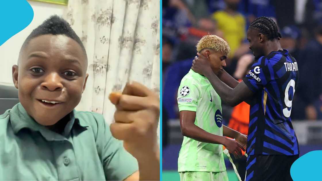 Yaw Dabo, Kumawood, actor, Inter Milan, FC Barcelona, UCL semi-final, tease, troll, mock, UEFA Champions League. Yaw Dabo, Kumawood, actor, Inter Milan, FC Barcelona, UCL semi-final, tease, troll, mock, UEFA Champions League.