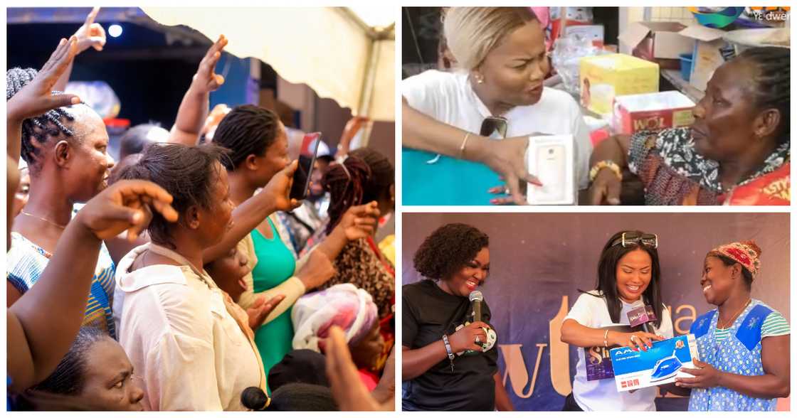 Nana Ama McBrown celebrates Mother's Day with phones and gifts for Bantama and Kwadaso market women