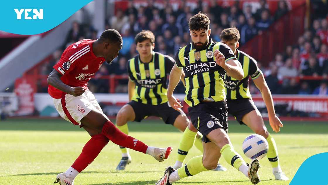 Callum Hudson Odoi's late strike strengthens Nottingham's chances of qualifying for next season's Champions League. Photo by Catherine Ivill - AMA. Callum Hudson Odoi's late strike strengthens Nottingham's chances of qualifying for next season's Champions League. Photo by Catherine Ivill - AMA.