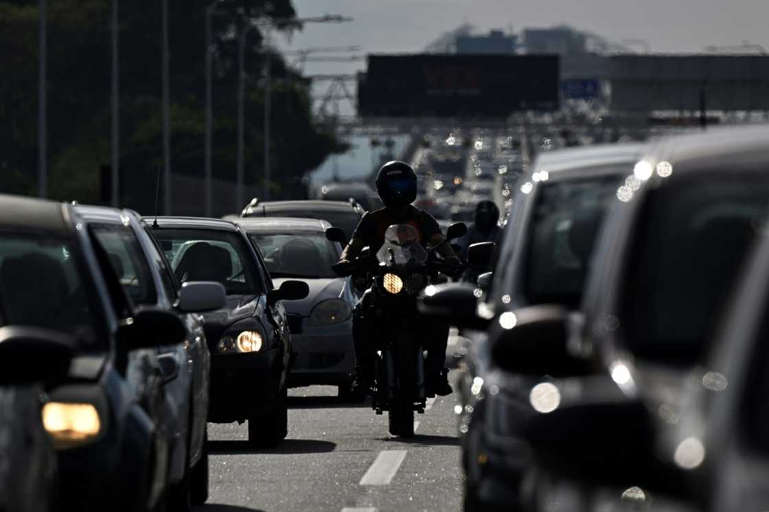 View of a traffic jam in Rio de Janeiro, Brazil View of a traffic jam in Rio de Janeiro, Brazil