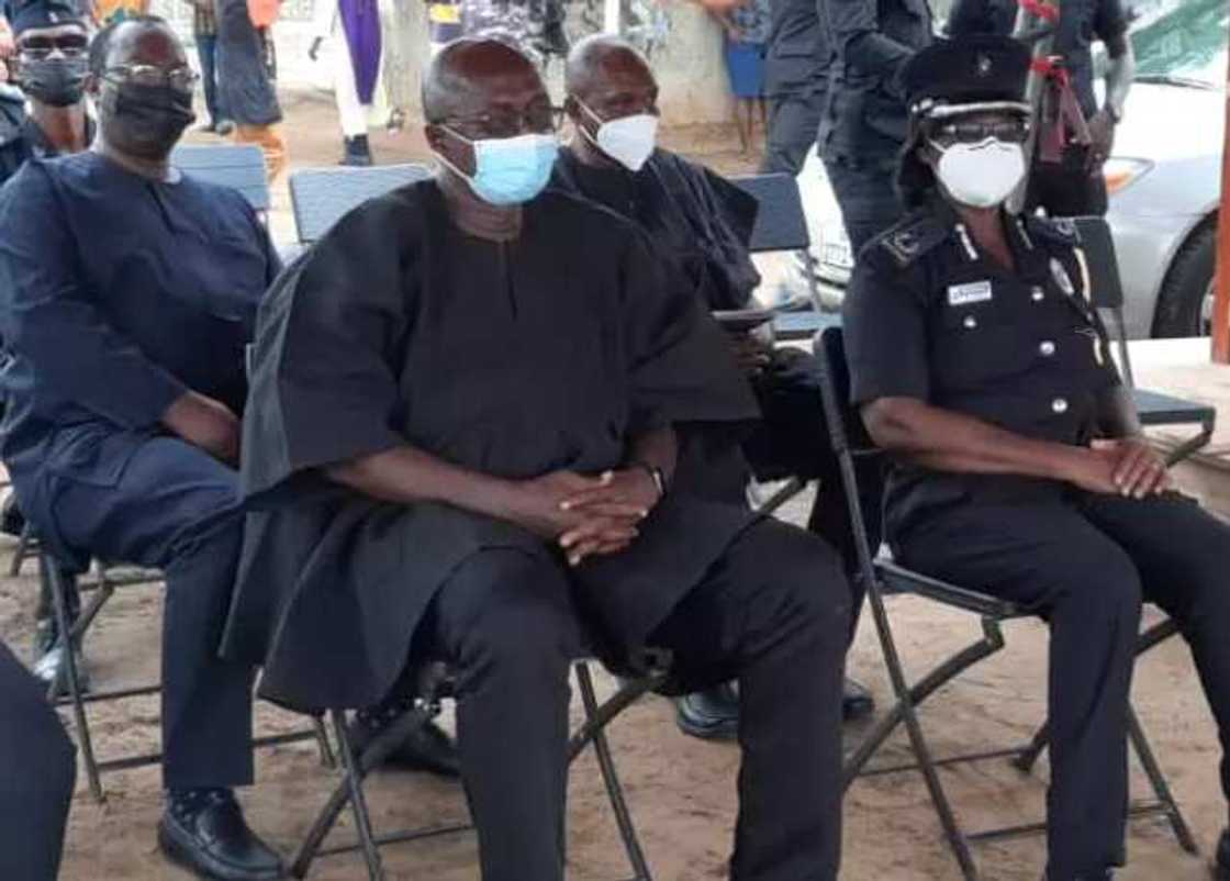 Father of policeman killed in bullion van attack breaks down in tears at son's burial, sad photos emerge