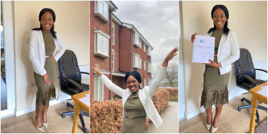 Woman celebrates bagging PhD, shares adorable photos as she thanks those who made it possible Woman celebrates bagging PhD, shares adorable photos as she thanks those who made it possible