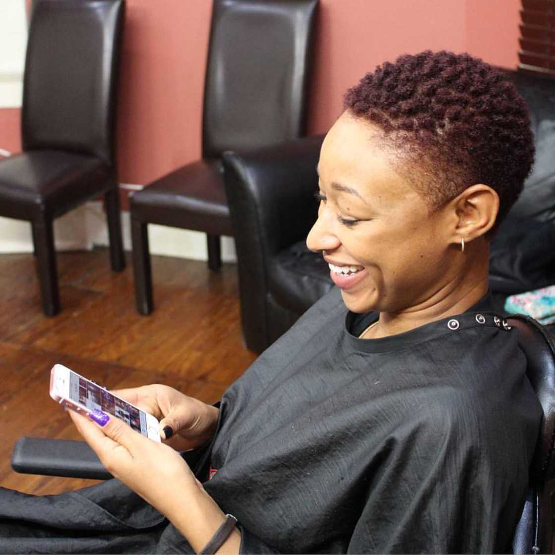 black female fade haircut designs