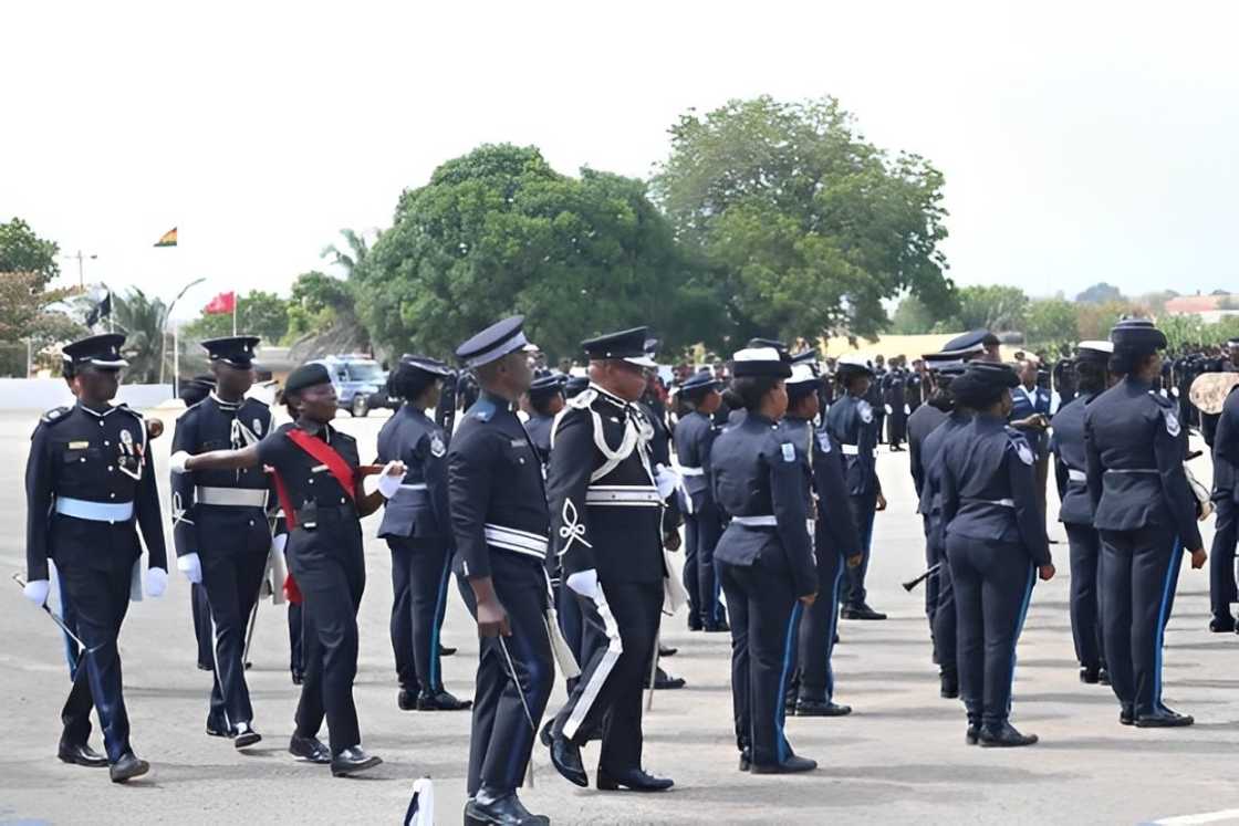 Officers in parade