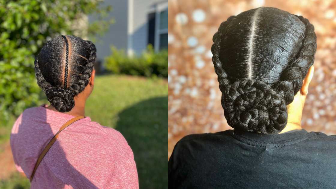Stunning two braids hairstyles styled into a bun Stunning two braids hairstyles styled into a bun
