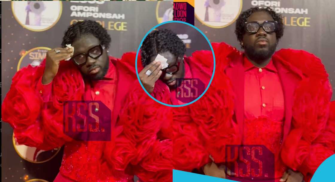 Wesley Kesse rocks red outfit and wet curls to the TGMAs