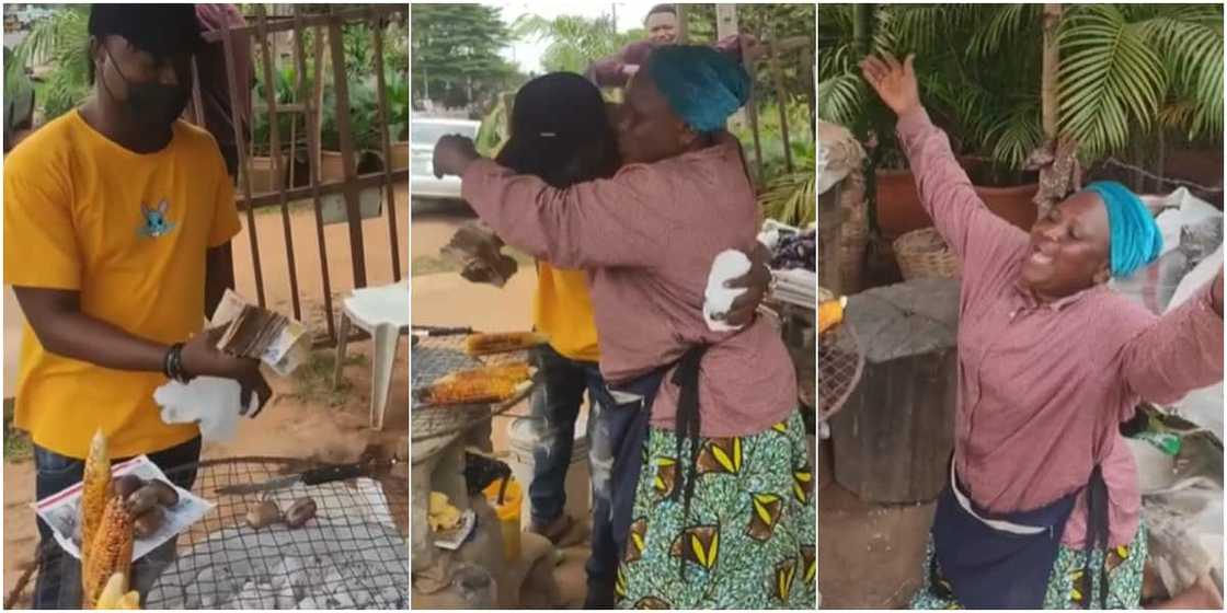 A young Nigerian man blessed a corn seller with N103k A young Nigerian man blessed a corn seller with N103k