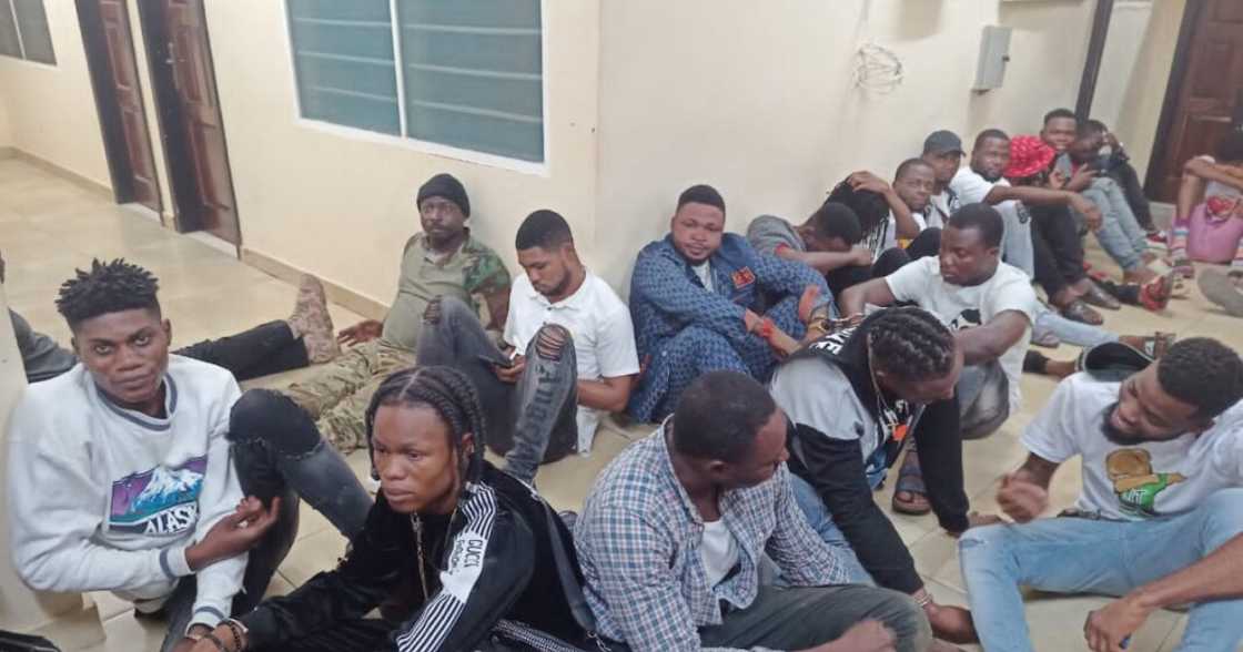 100 suspected criminals and commercial sex workers arrested at night clubs in Kasoa 100 suspected criminals and commercial sex workers arrested at night clubs in Kasoa