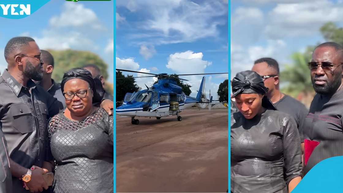 Osei Kwame Despite's mother-in-law's remains arrive in Kumasi in a helicopter