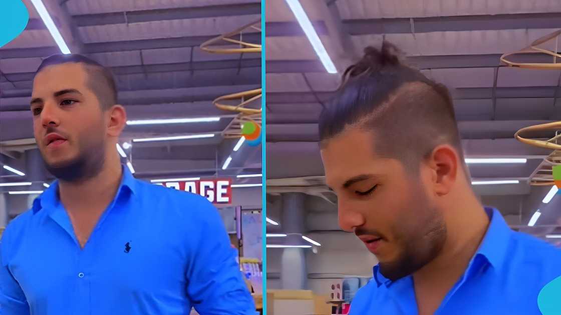 Obroni man, Ghanaian lady, speaks Twi, in Ghana, retail shop Obroni man, Ghanaian lady, speaks Twi, in Ghana, retail shop