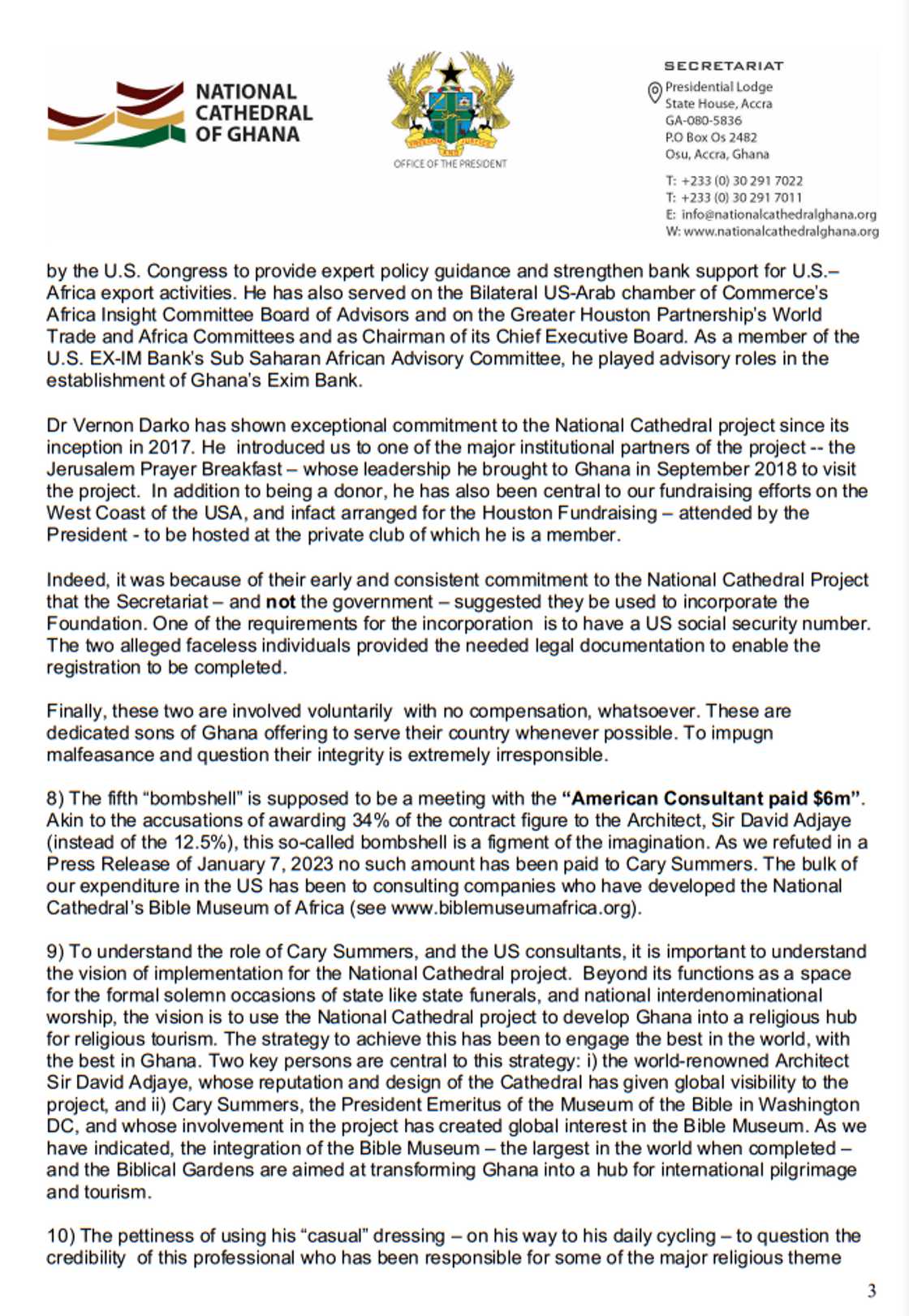 National Cathedral responds to Ablakwa's bombshells National Cathedral responds to Ablakwa's bombshells