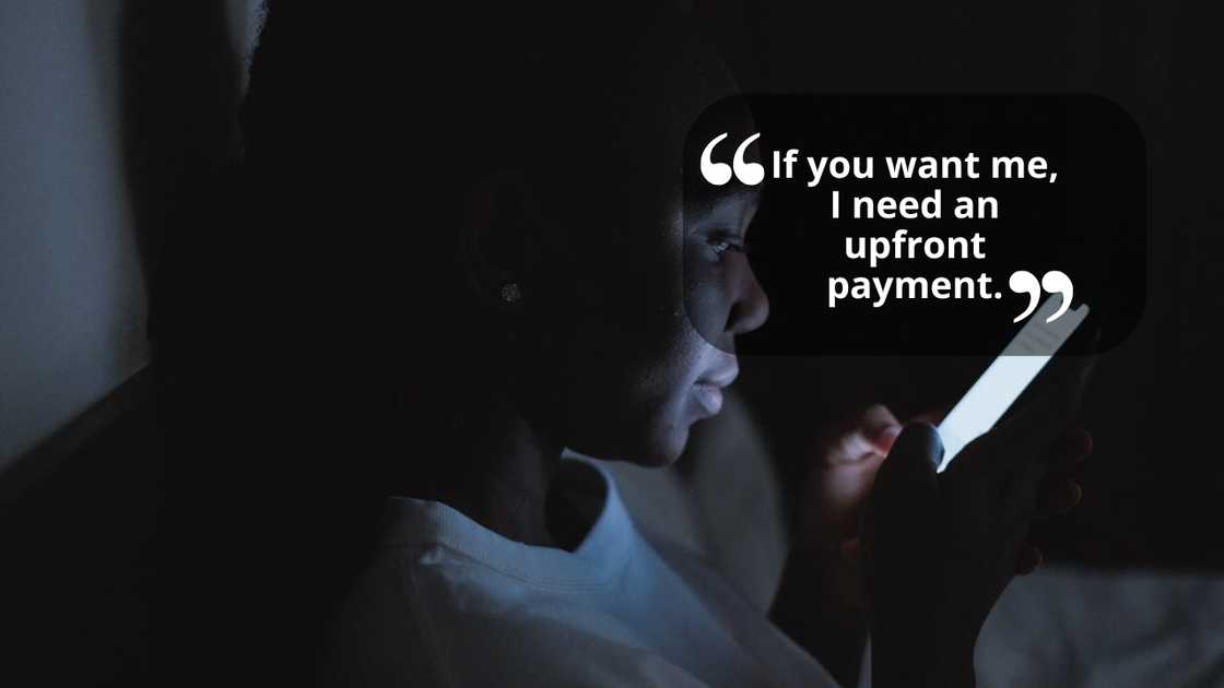 A woman using a smartphone in a dark room, screen lighting their face. A woman using a smartphone in a dark room, screen lighting their face.